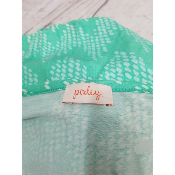 NWOT Pixley Stich Fix Ohara Green Faux Pull over Tie Waist Chevron Dress SMALL - Picture 4 of 7